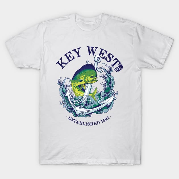 Key West Florida Mahi Mahi Fishing gifts T-Shirt by Dailygrind